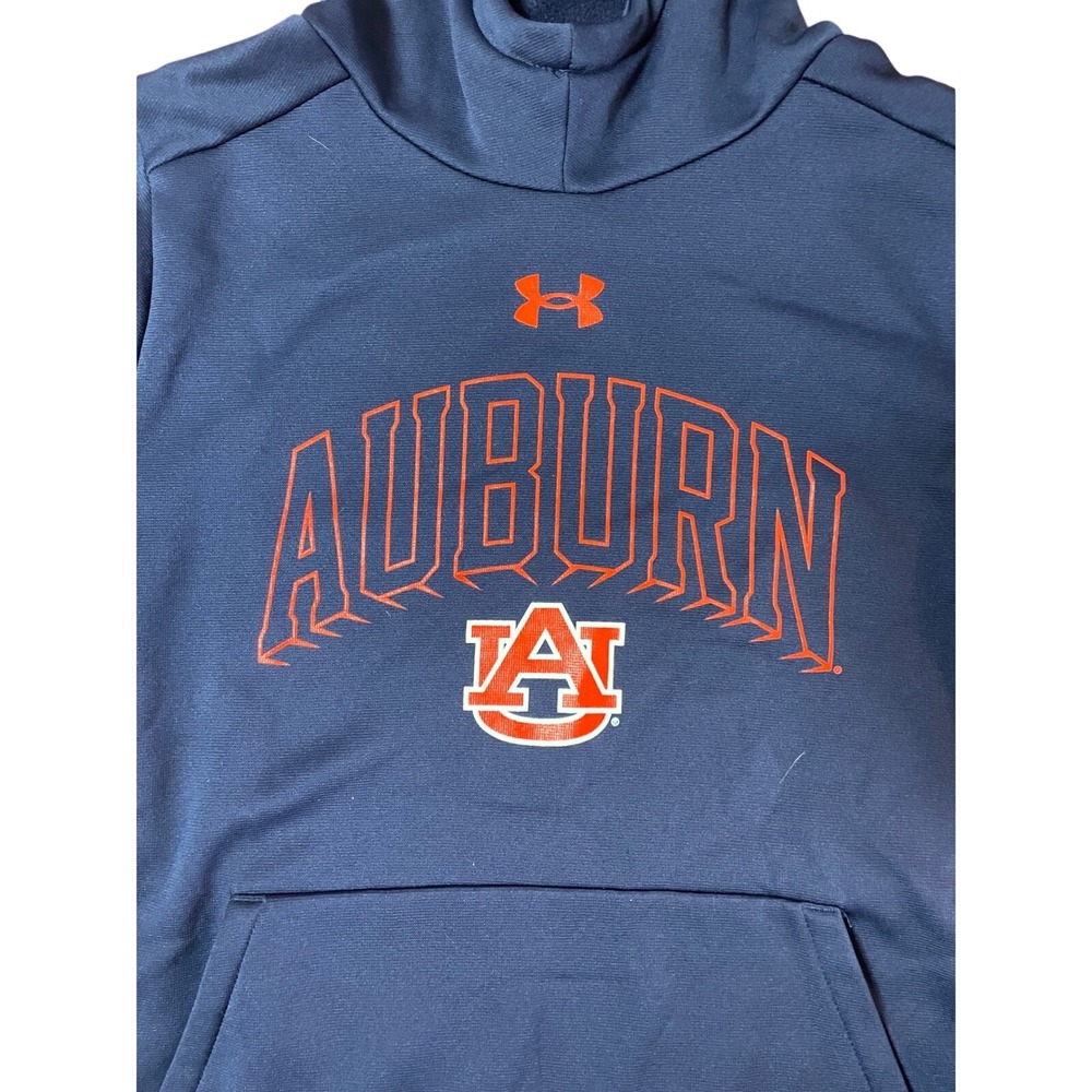 Under Armour Auburn Tigers Navy Blue Hoodie Youth Large YLG Fleece Sweatshirt - Picture 2 of 6